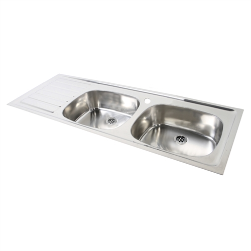 Hospital Double Bowl Sink  - R/H Drainer